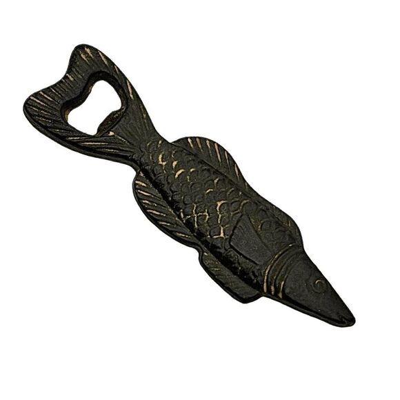 Vintage Antique Cast Iron FISH / SALMON Bottle Opener - 7 Inches - Picture 1 of 3